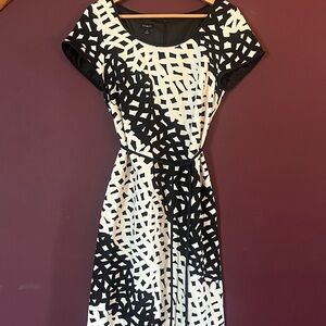Talbots Black and White Patterned Dress